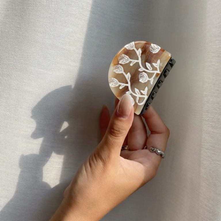Omiya Floral Claw Clip