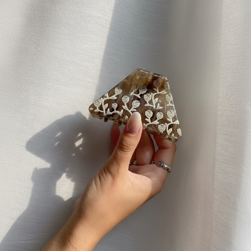 Rosyne Floral Claw Clip