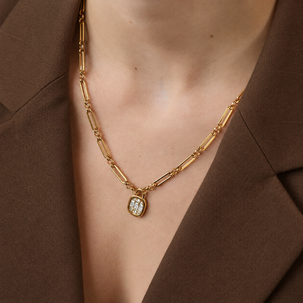 Isabella 18K PVD Gold Paperclip Chain Necklace