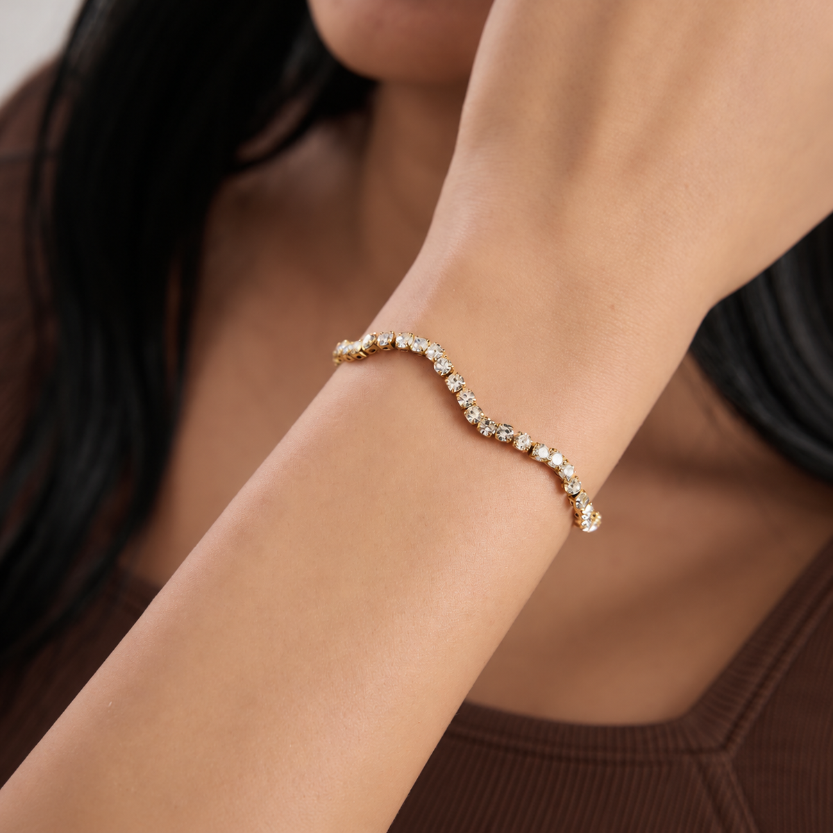 Ariana 18K Gold Plated CZ Tennis Bracelet