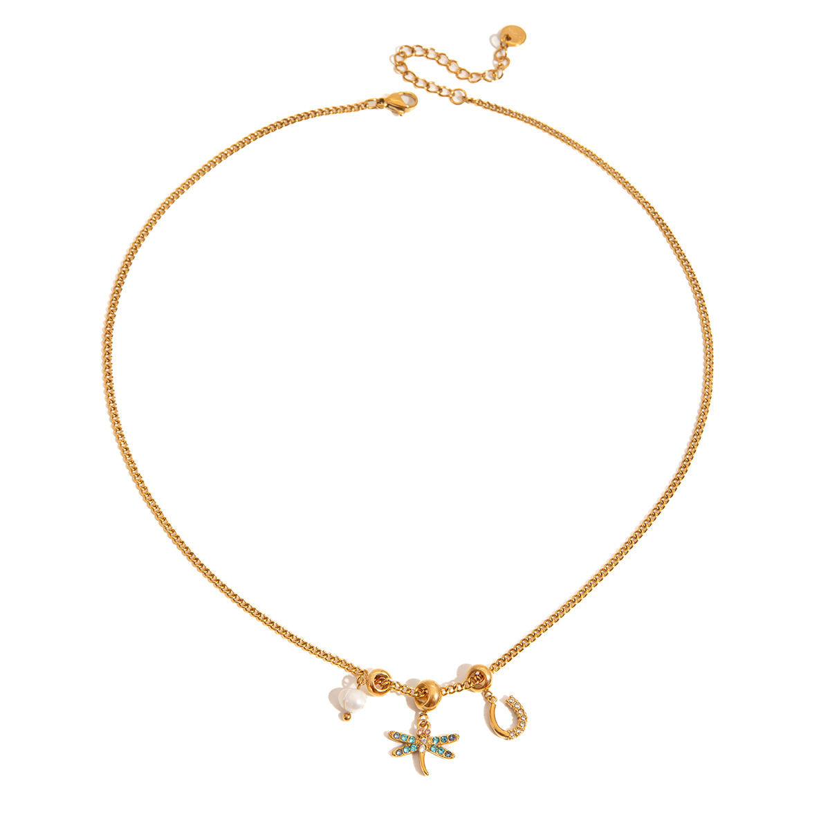 Serena Dragonfly Multicolor CZ Statement Necklace