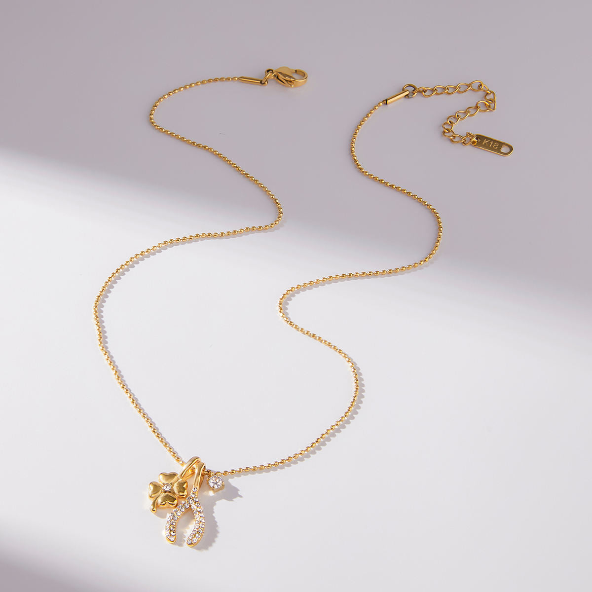 Mila Clover and Horseshoe Charm Necklace