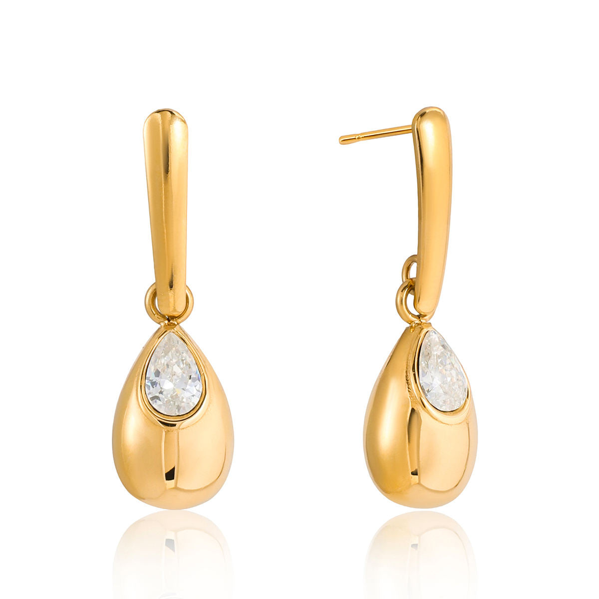 Ismera Gold Teardrop Dangle Earrings