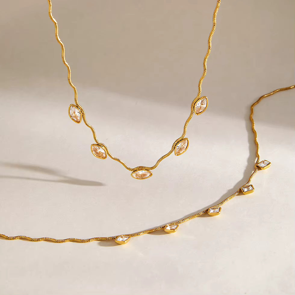 Clara Marquise CZ Tennis Necklace