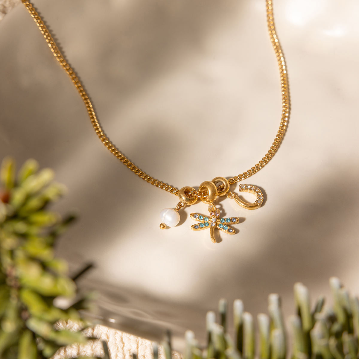 Serena Dragonfly Multicolor CZ Statement Necklace
