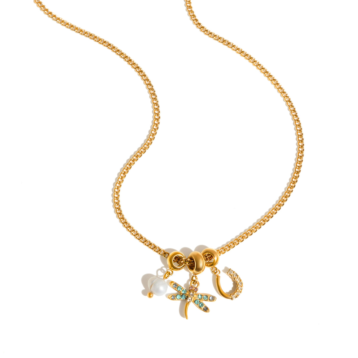 Serena Dragonfly Multicolor CZ Statement Necklace