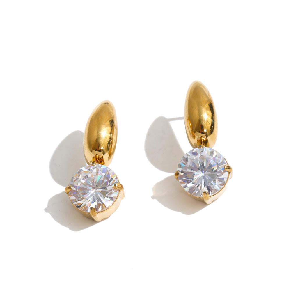 Mila Round CZ Stud Earrings
