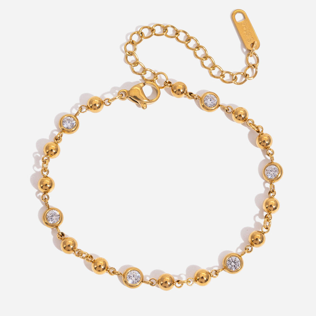Lyra Gold CZ Station Bracelet