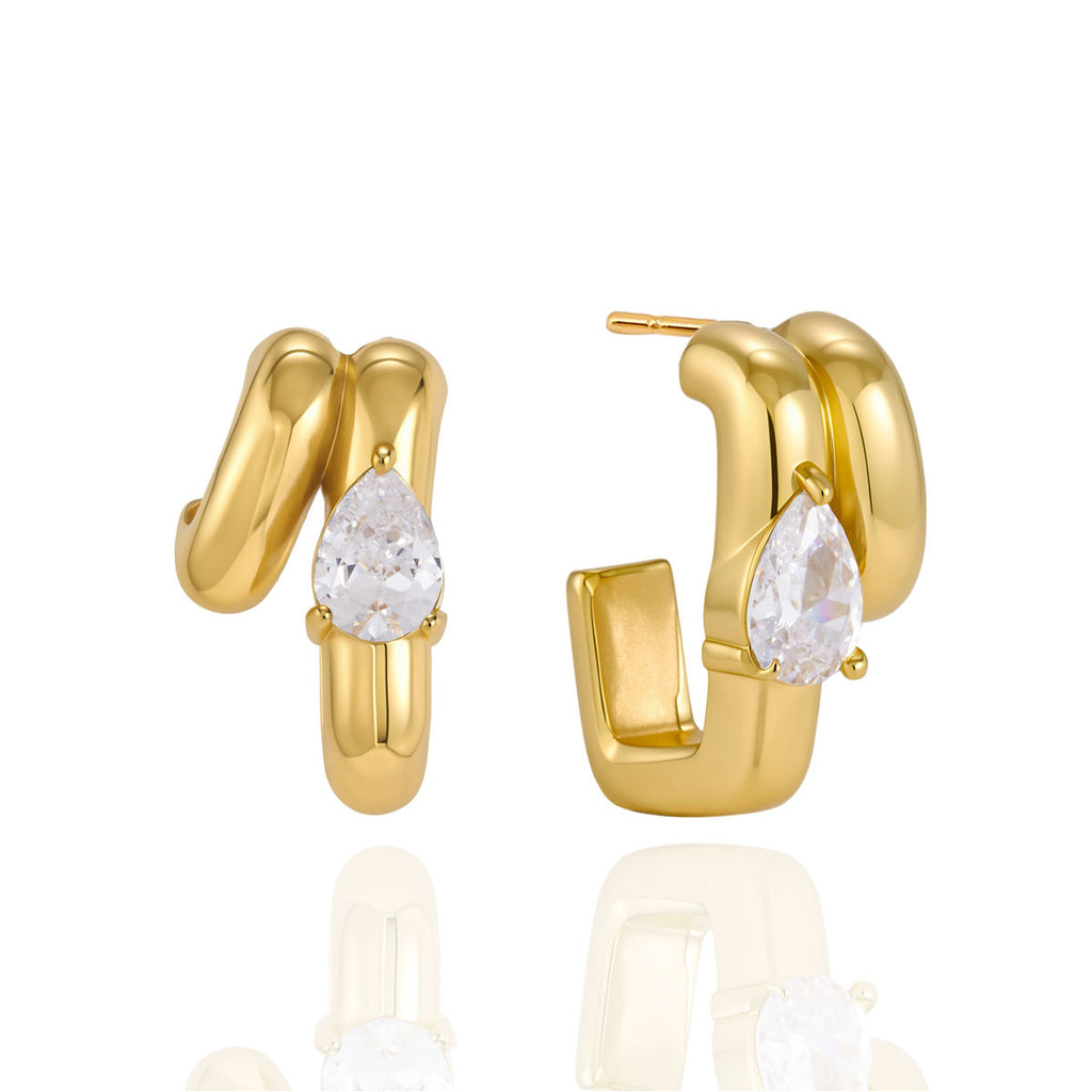 Hara Teardrop Huggie Earrings
