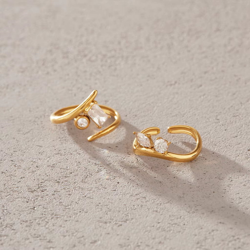 Aurelia Geometric CZ Adjustable Ring