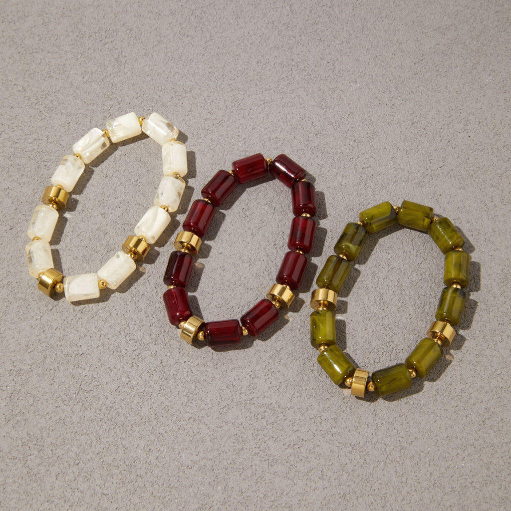 Alina Red Agate Beaded Bracelet