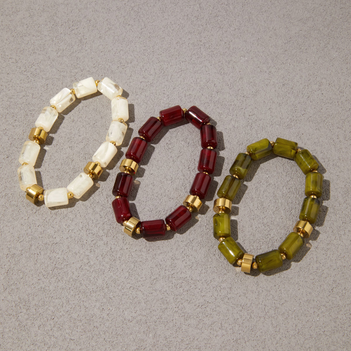 Alina Red Agate Beaded Bracelet