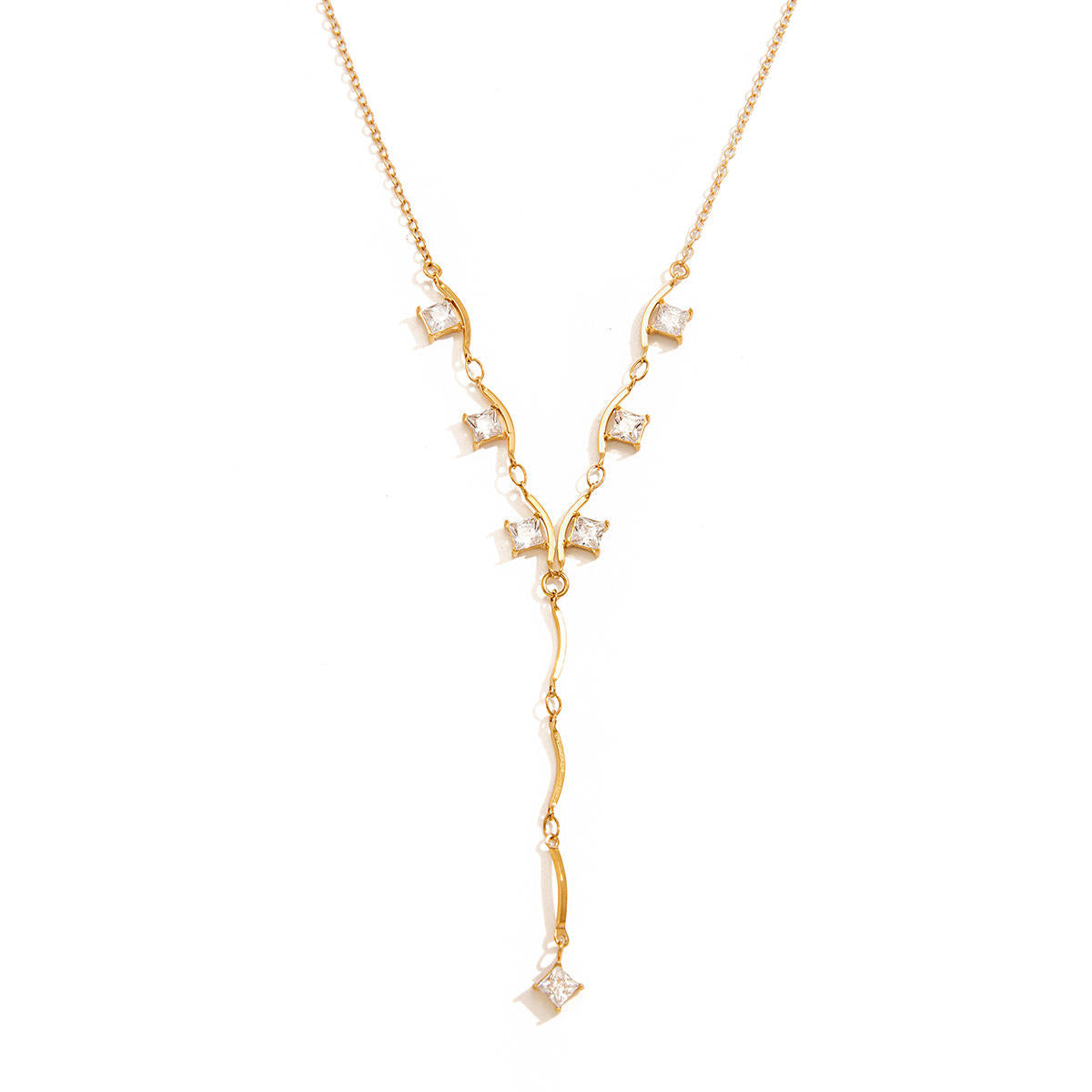 Nora Gold CZ Y Necklace
