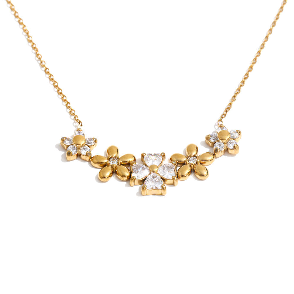 Elara Floral CZ Pendant Necklace