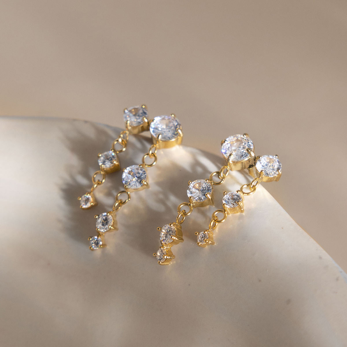Carie Triple Drop Earrings
