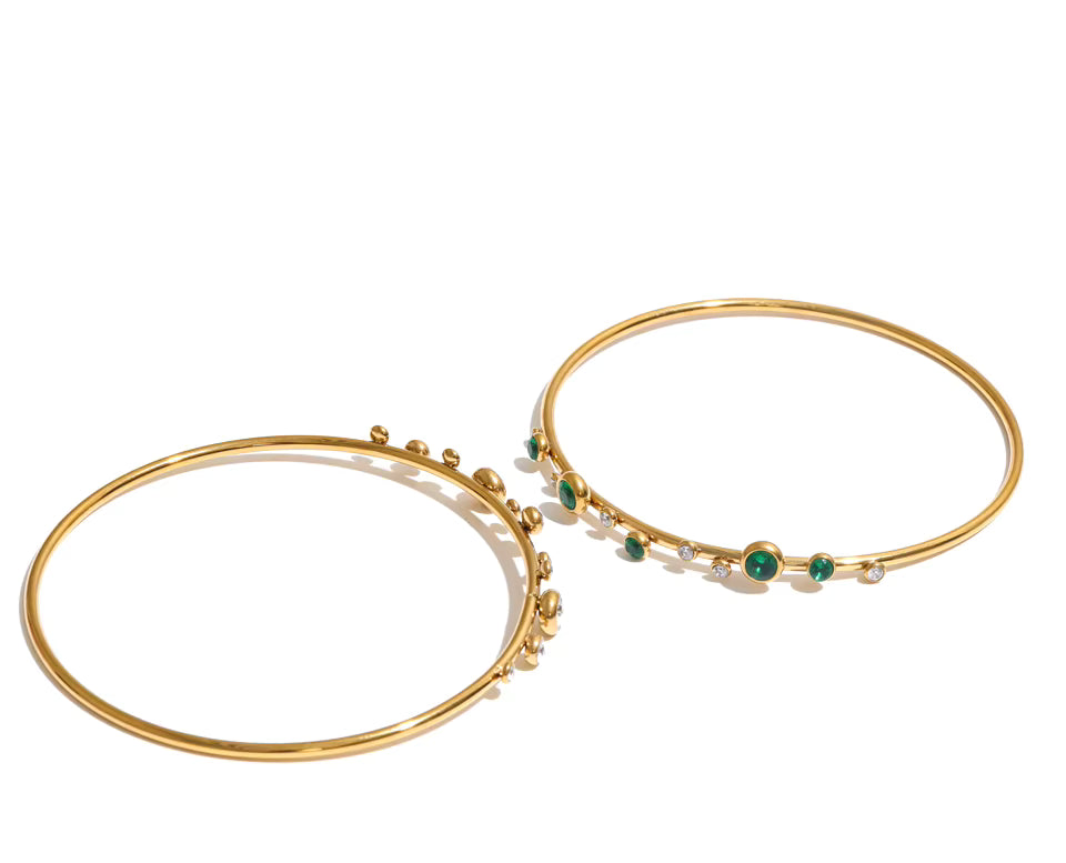 Eva Green & White CZ Bangle