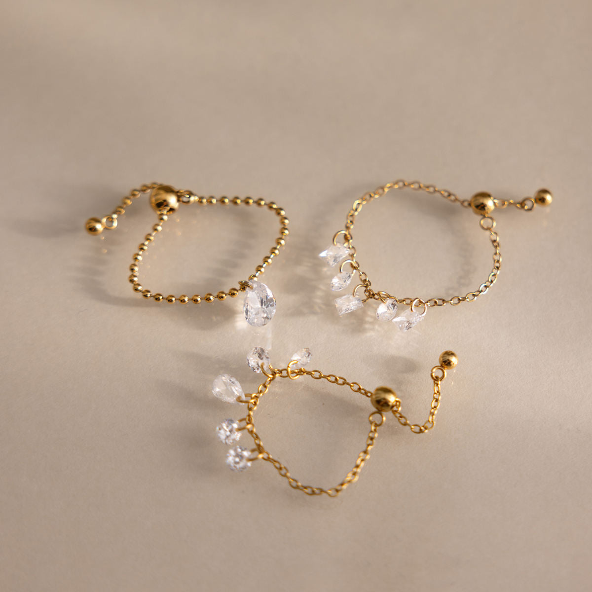 Lucienne Crystal Charm Slider Ring