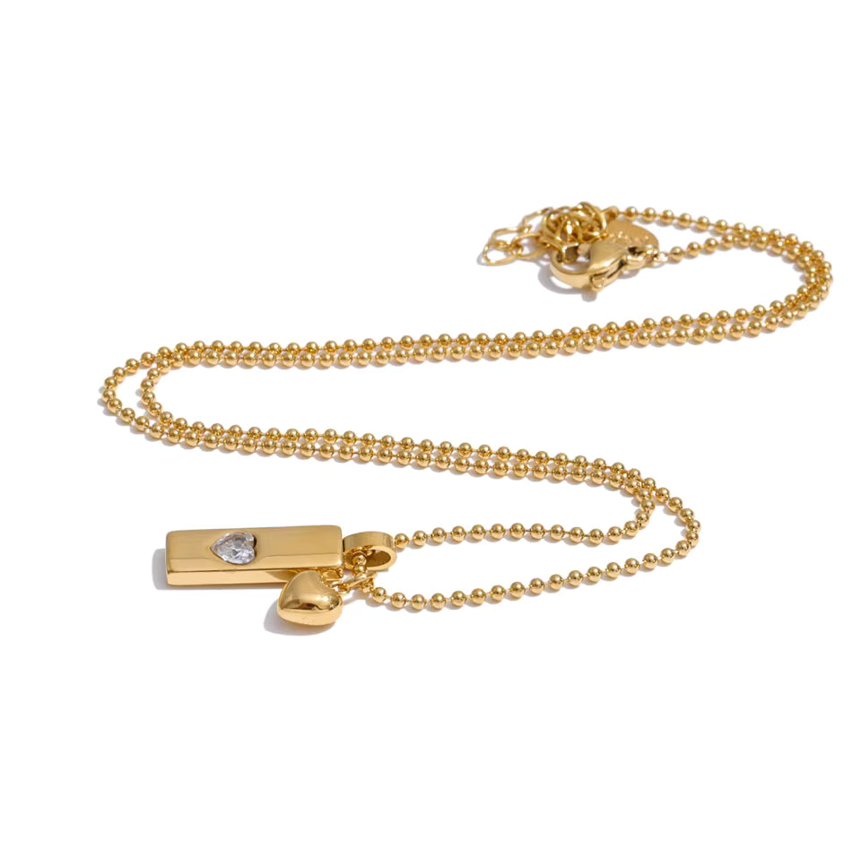 Ophelia Gold Bar Pendant Necklace