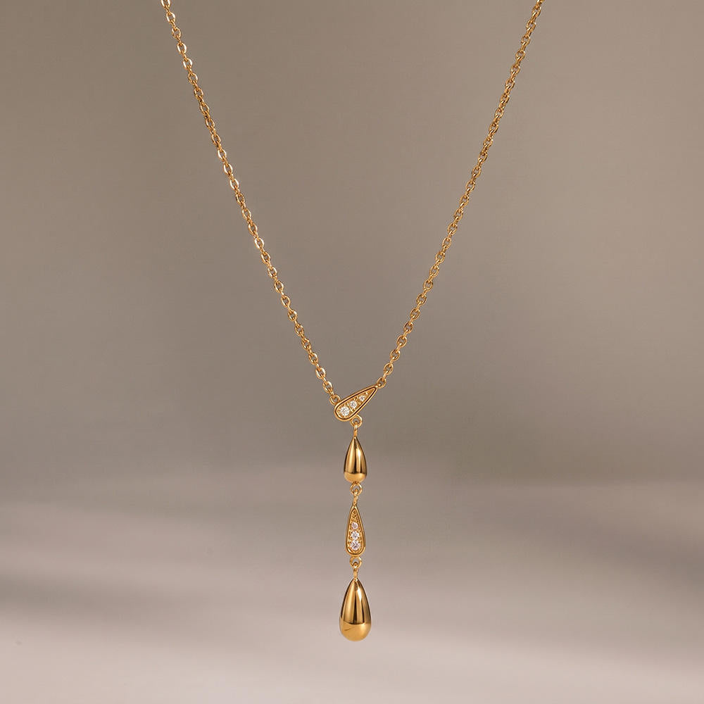 Reva Teardrop Y Pendant Necklace