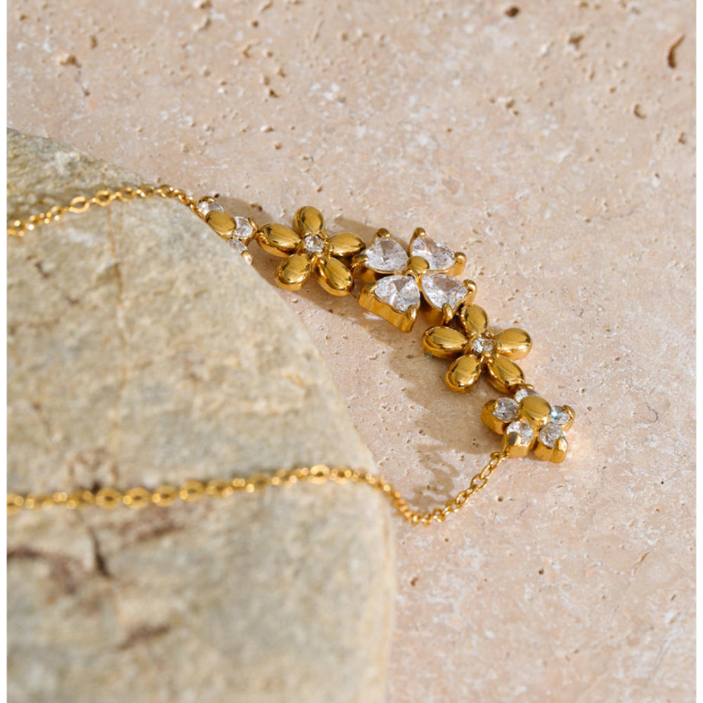 Elara Floral CZ Pendant Necklace