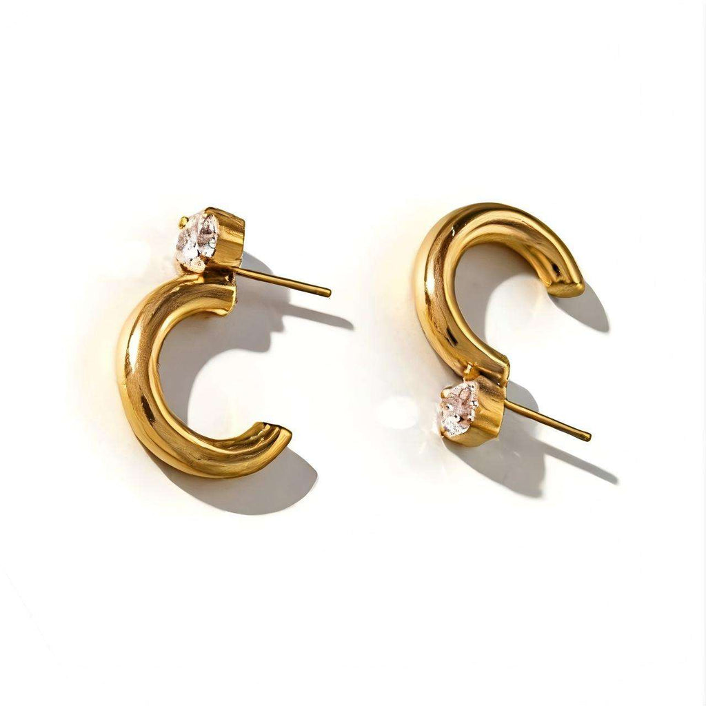Amoria Gold Zircon Hoop Earrings