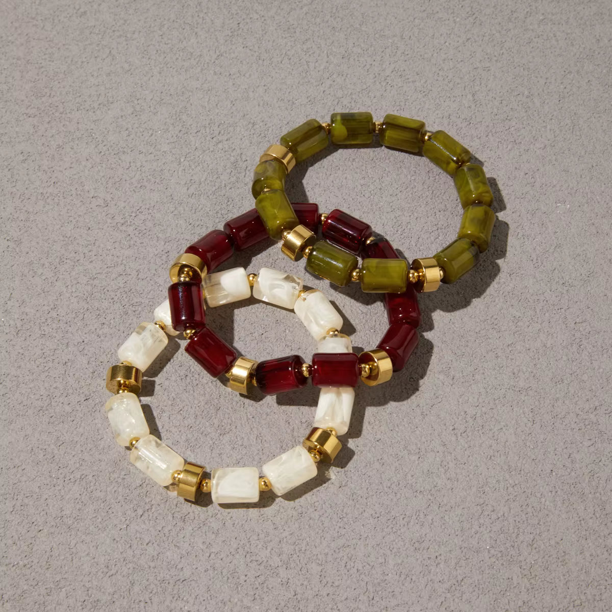 Sienna Olive Green Stone Beaded Bracelet