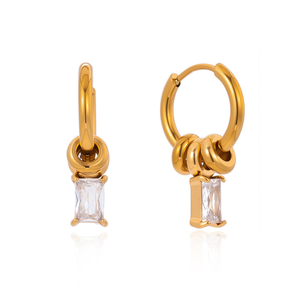 Amara Baguette Hoop Earrings