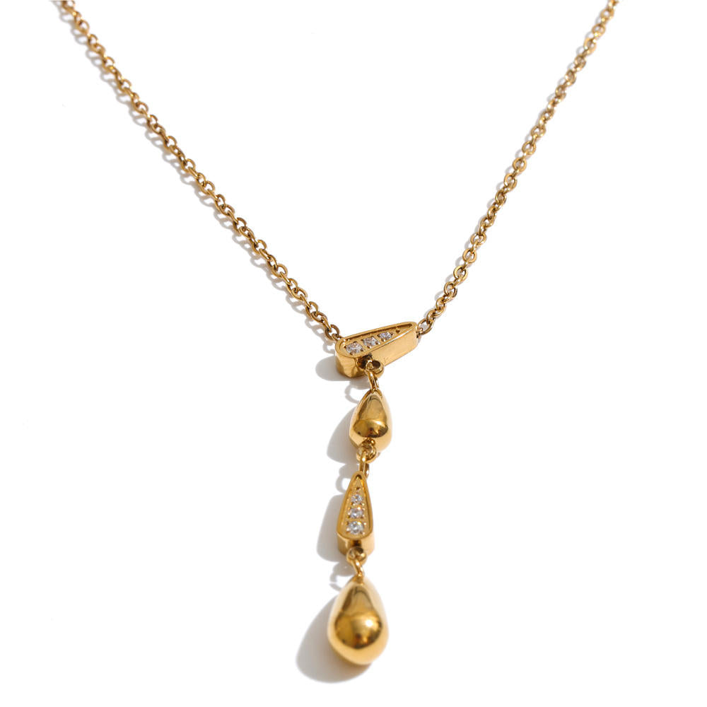 Reva Teardrop Y Pendant Necklace