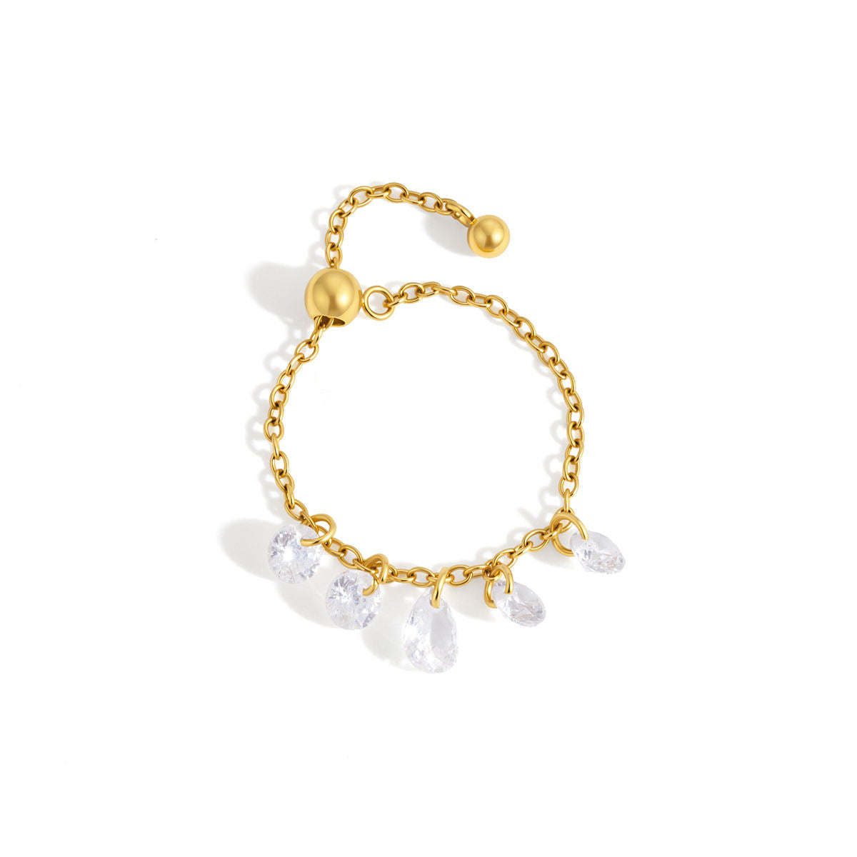 Lucienne Crystal Charm Slider Ring
