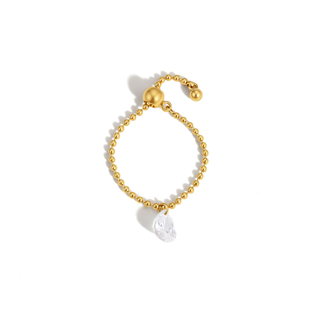 Rosalie Pear Drop Slider Adjustable Ring