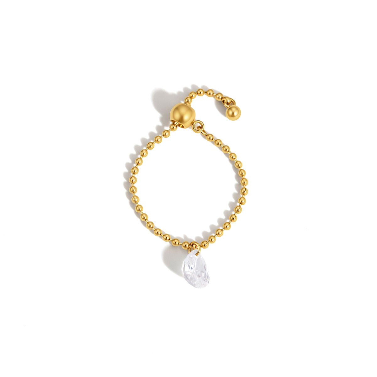 Rosalie Pear Drop Slider Adjustable Ring