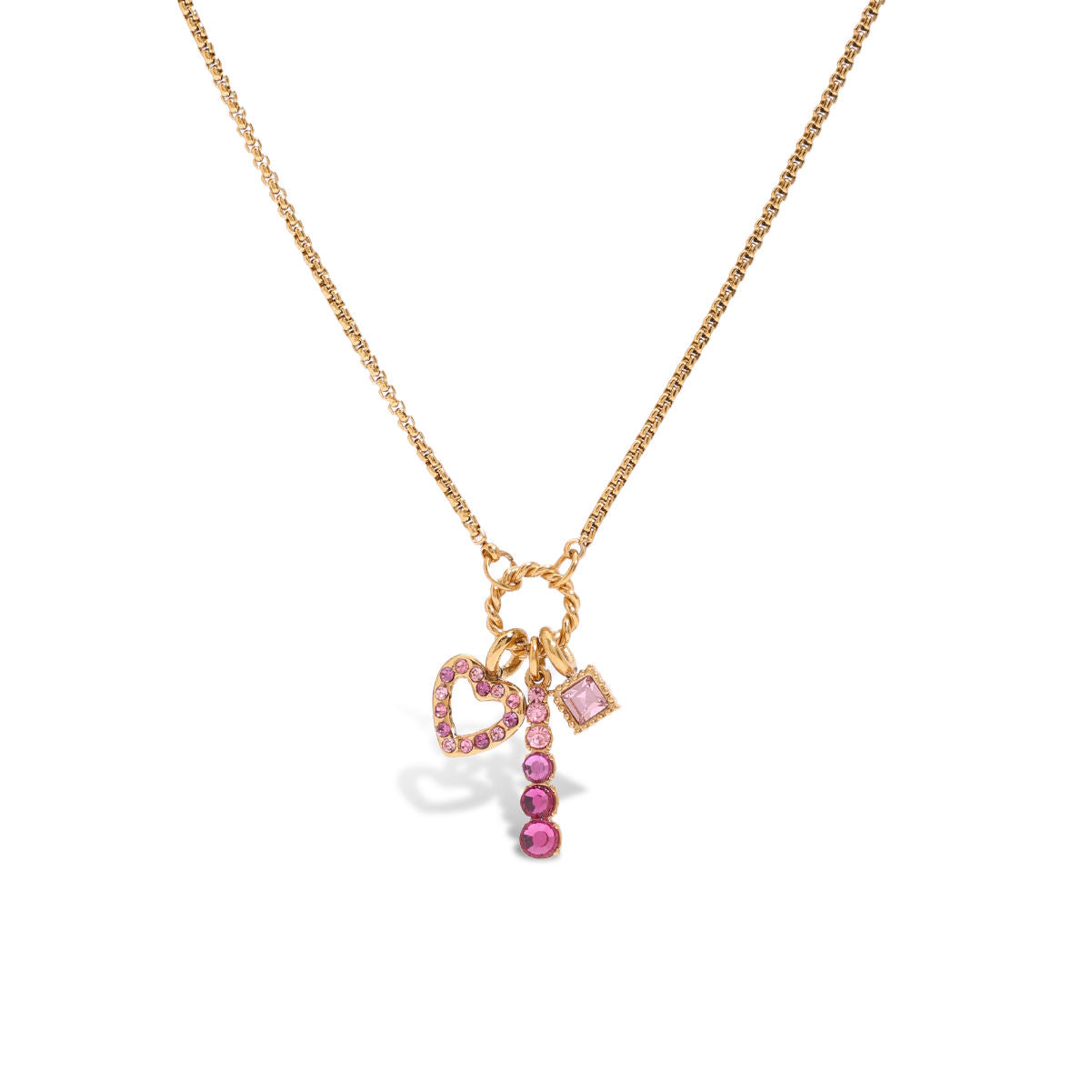 Nola Gold Heart & Drop Charm Pendant