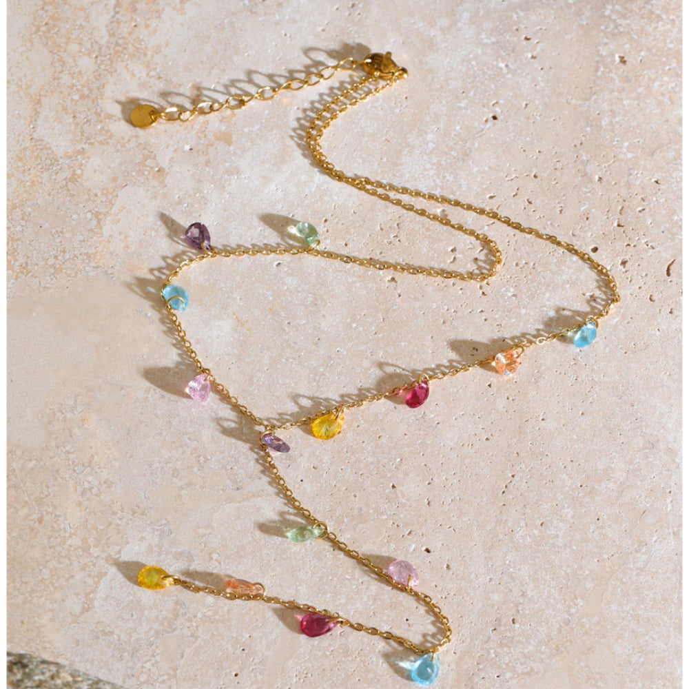 Kiara Multicolor Gemstone Y Necklace