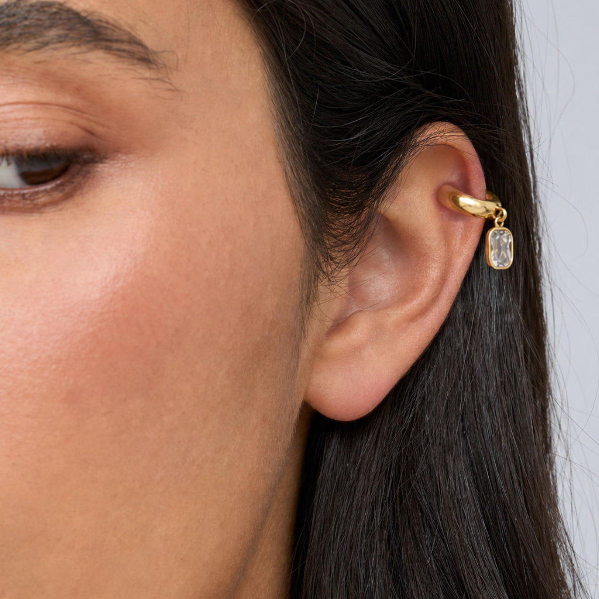 Aria Rectangle CZ Drop Ear Cuff (Left)
