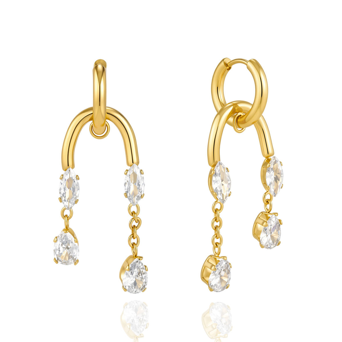 Seraphina Crystal Drop Hoop Earrings