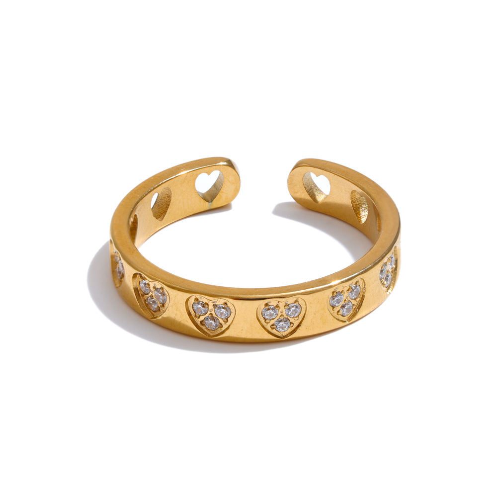 Elodie Heart CZ Band Ring