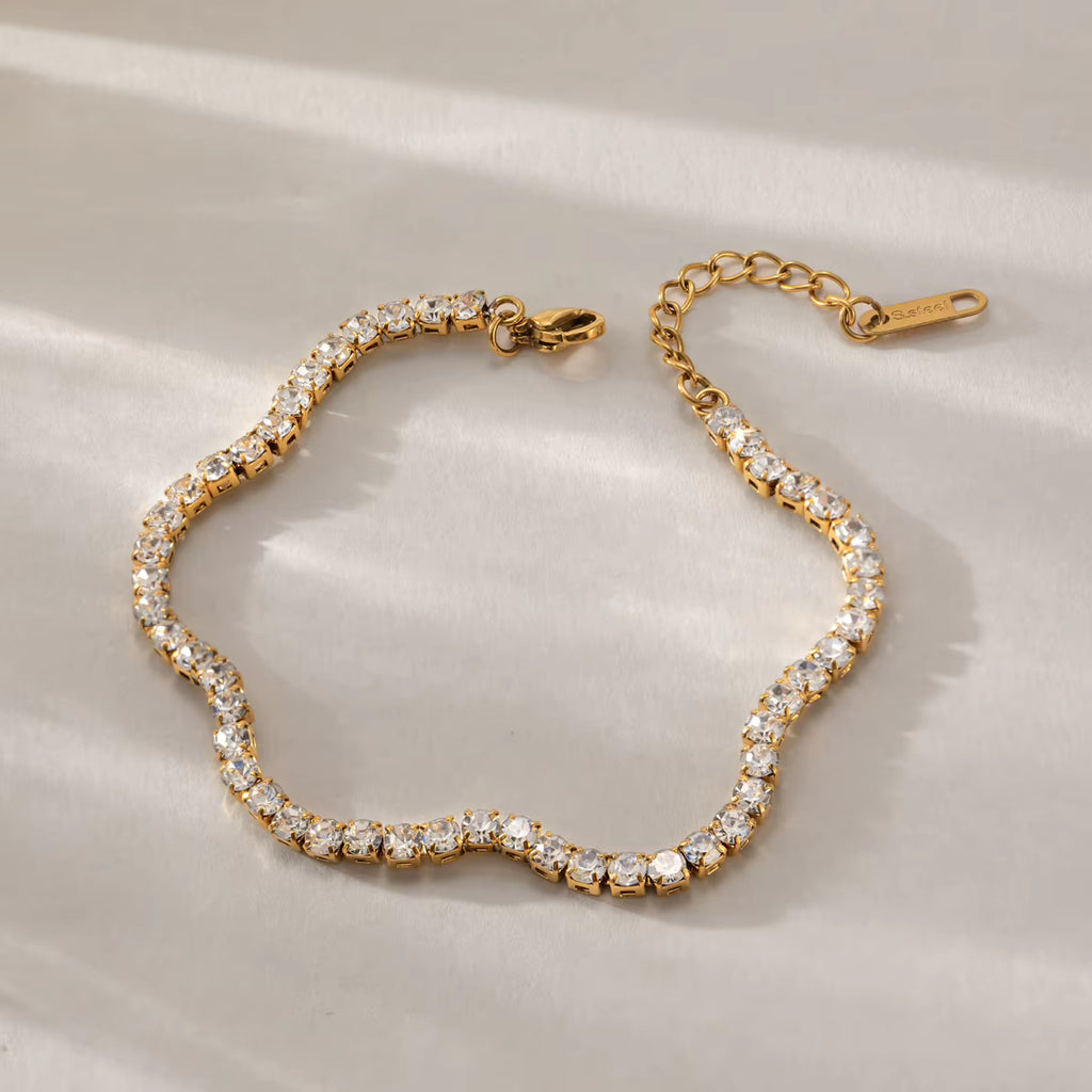 Ariana 18K Gold Plated CZ Tennis Bracelet
