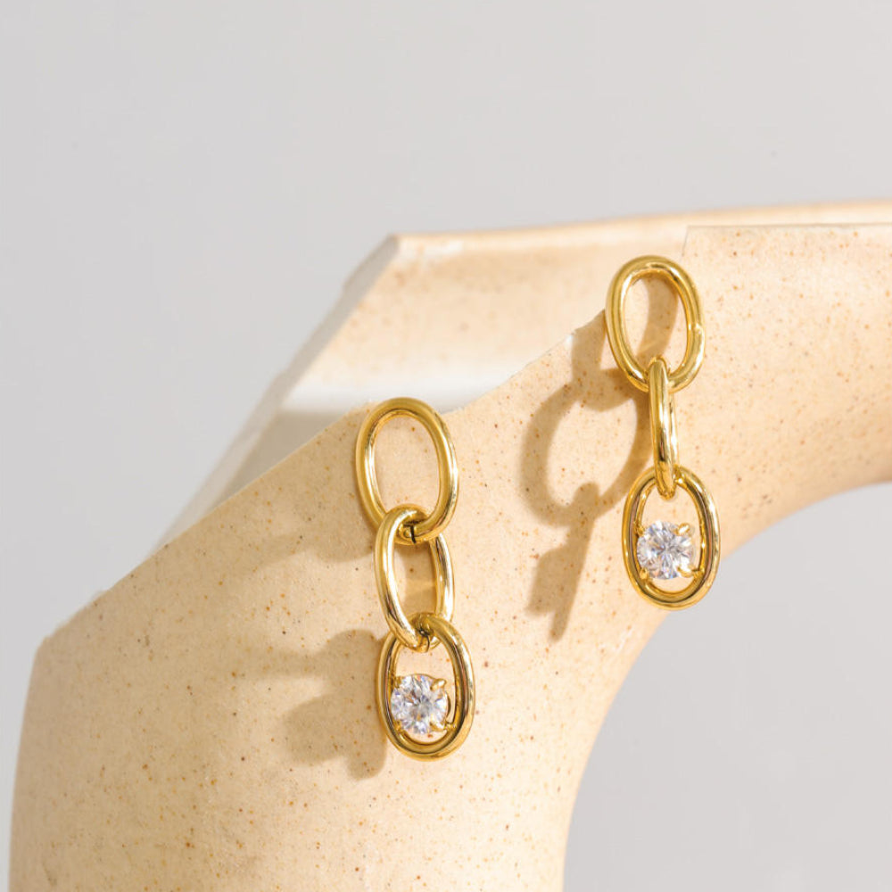Luna Interlocking CZ Drop Earrings