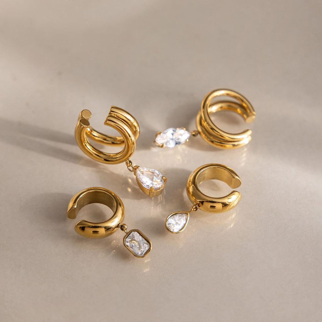 Elena Marquise CZ Gold Ear Cuff (Right)