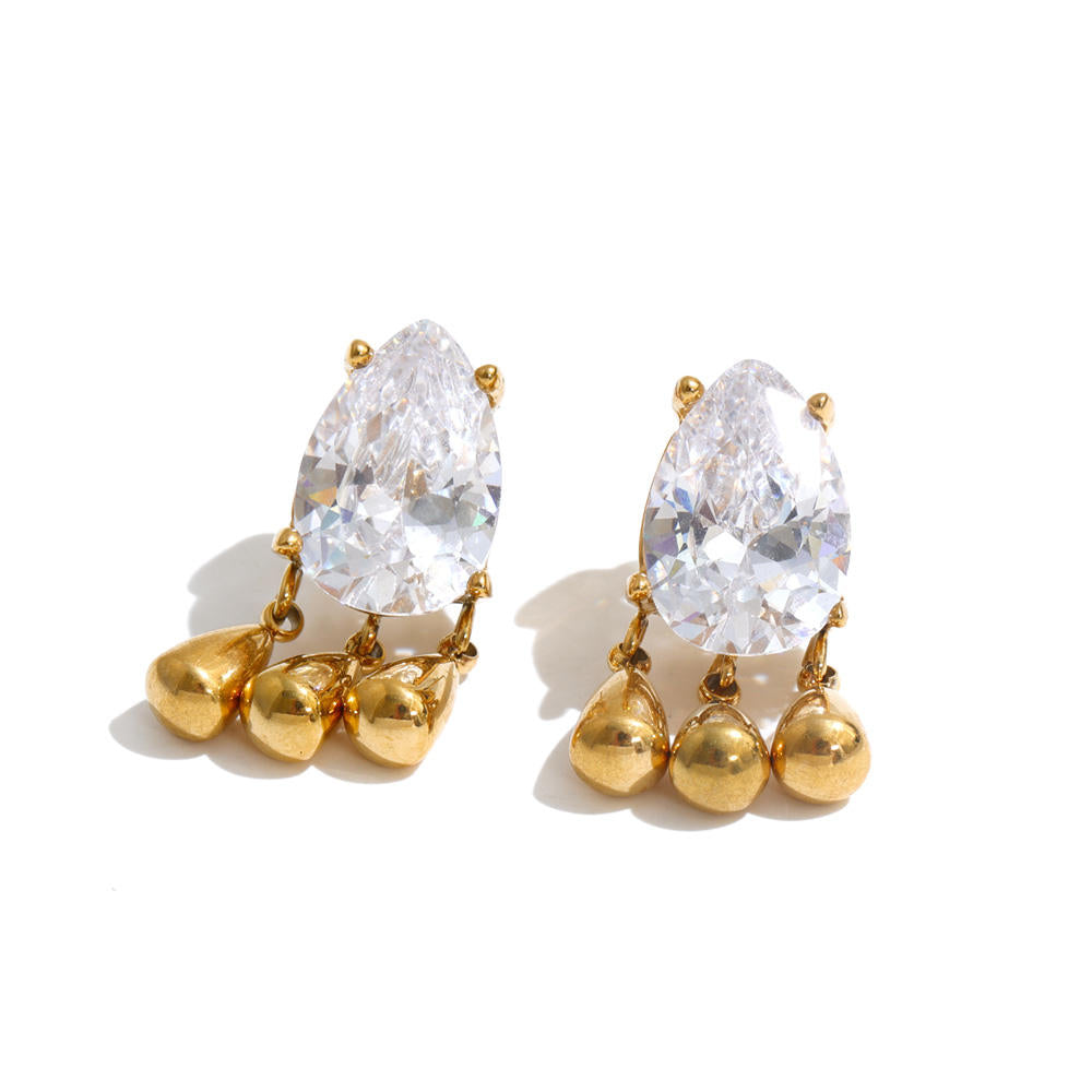 Celeste Teardrop CZ Statement Earrings
