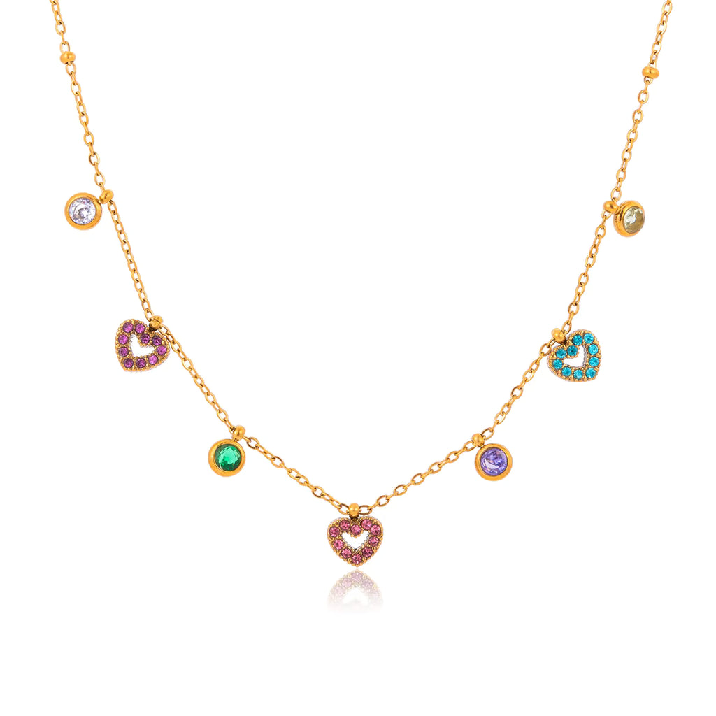Rosalie Rainbow Heart Necklace