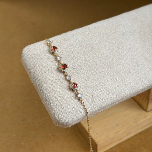 Aanya Red Garnet Hand Chain Bracelet