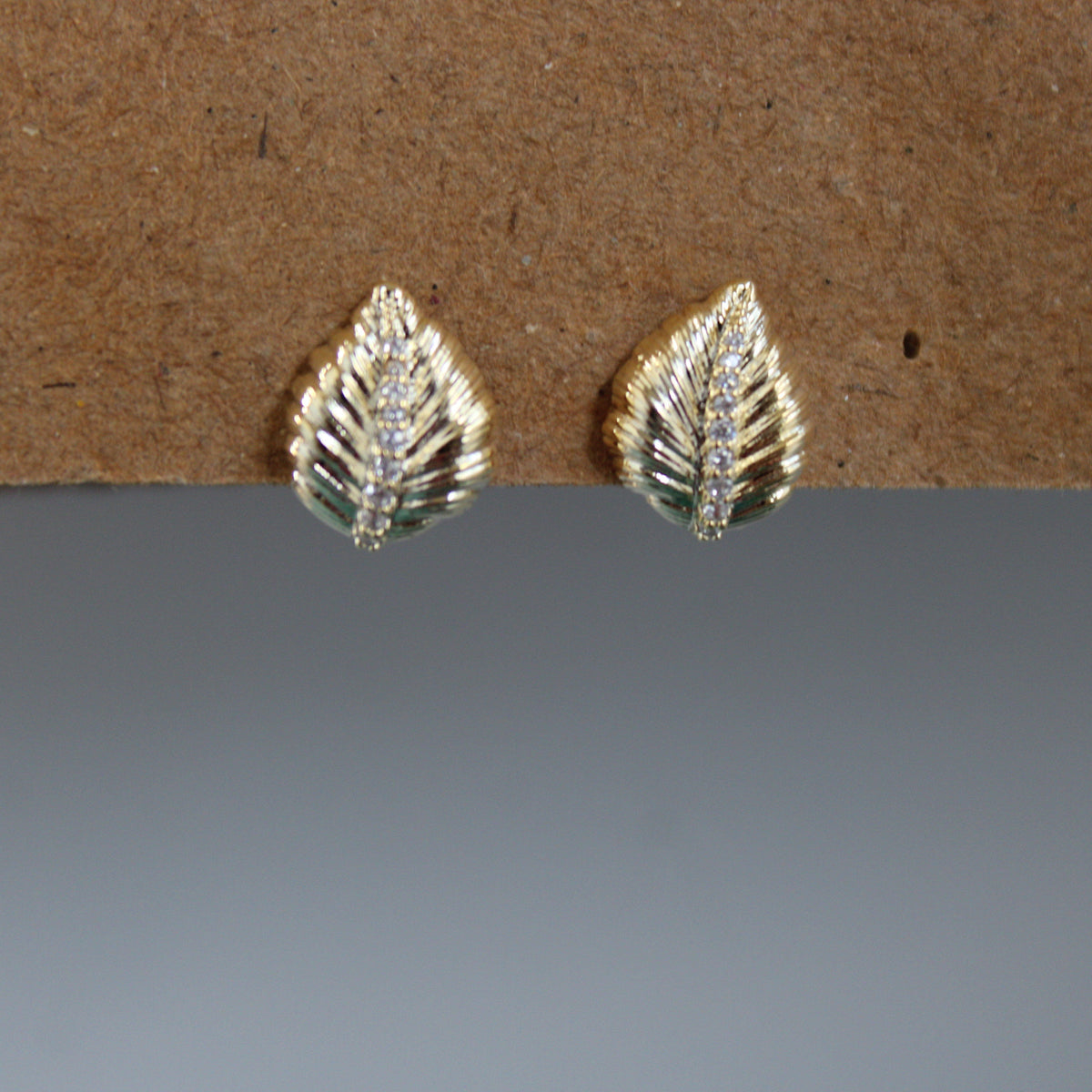 Zara Peridot Leaf CZ Earrings