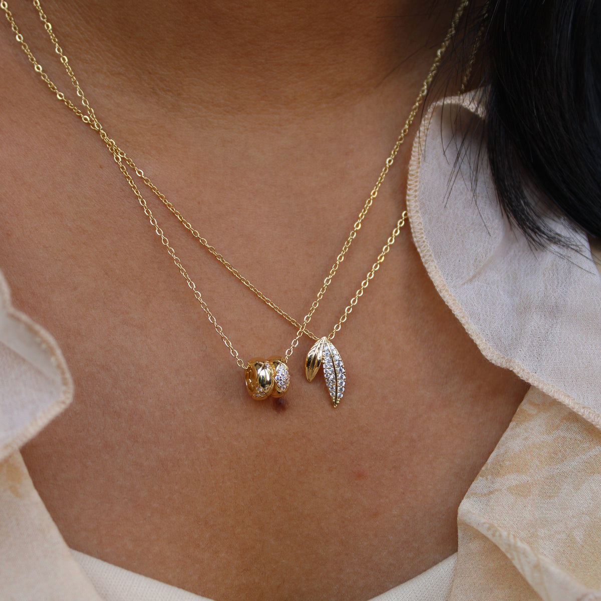 Ivy Leaf CZ Pendant Necklace