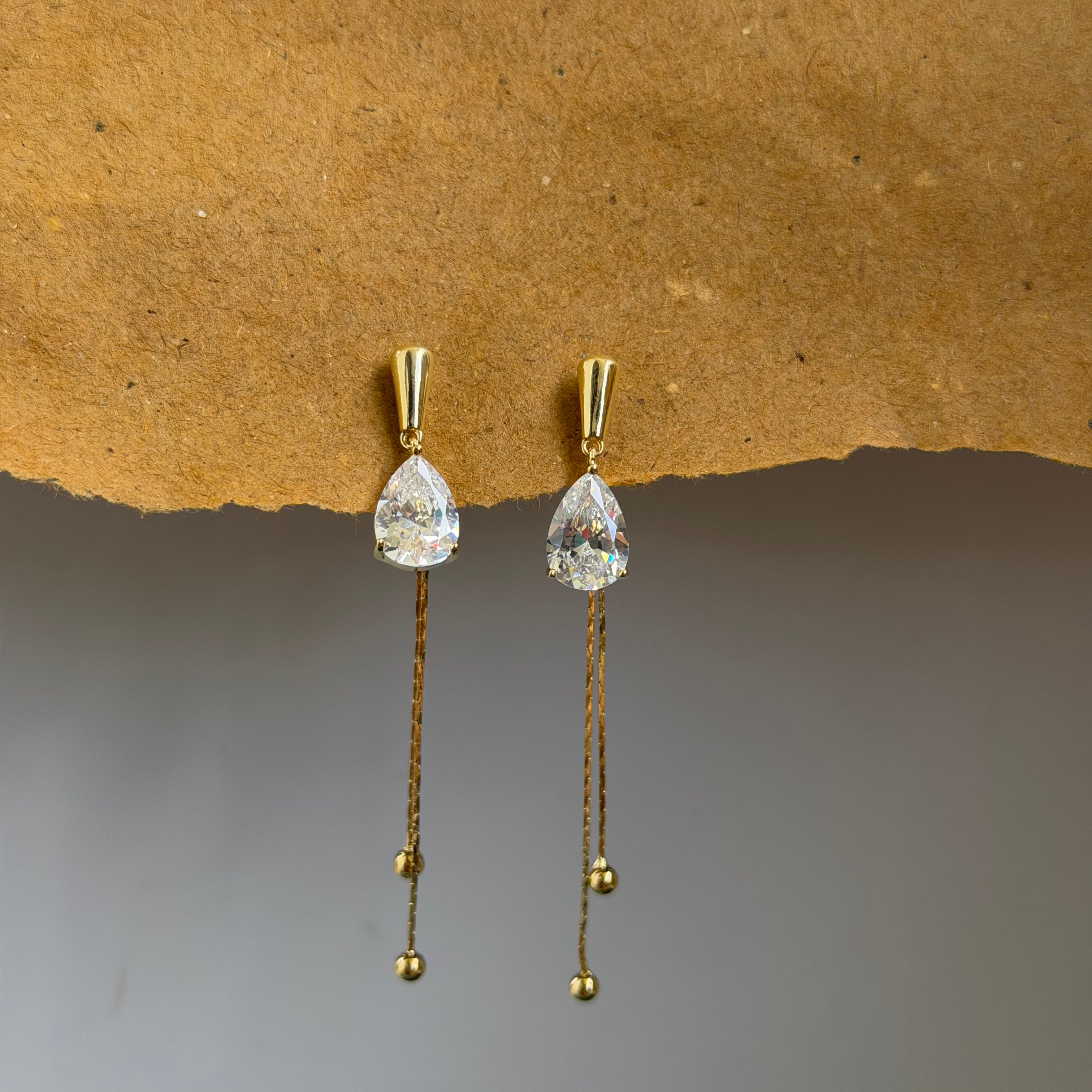 Kiara Teardrop Chain Dangle Earrings