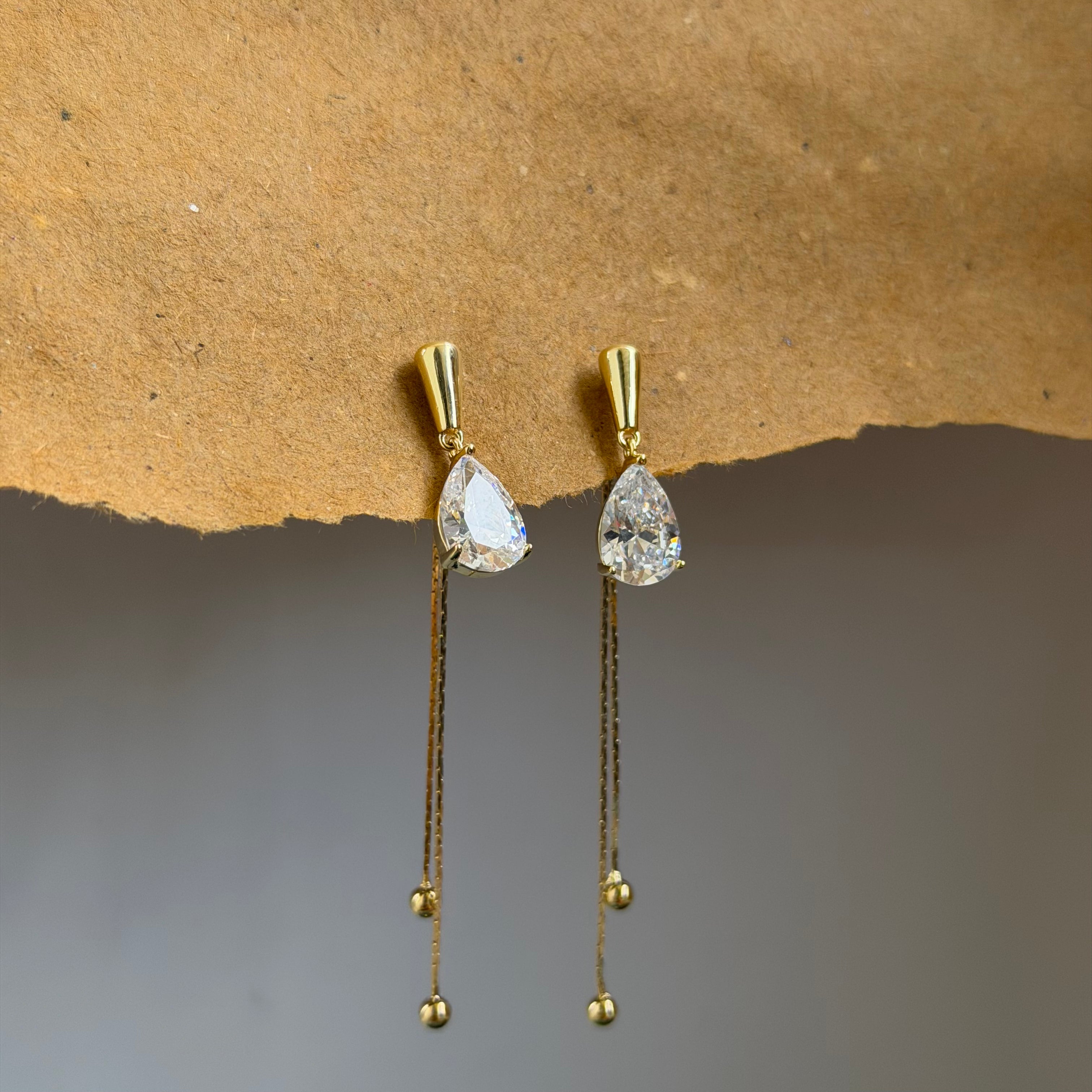 Kiara Teardrop Chain Dangle Earrings