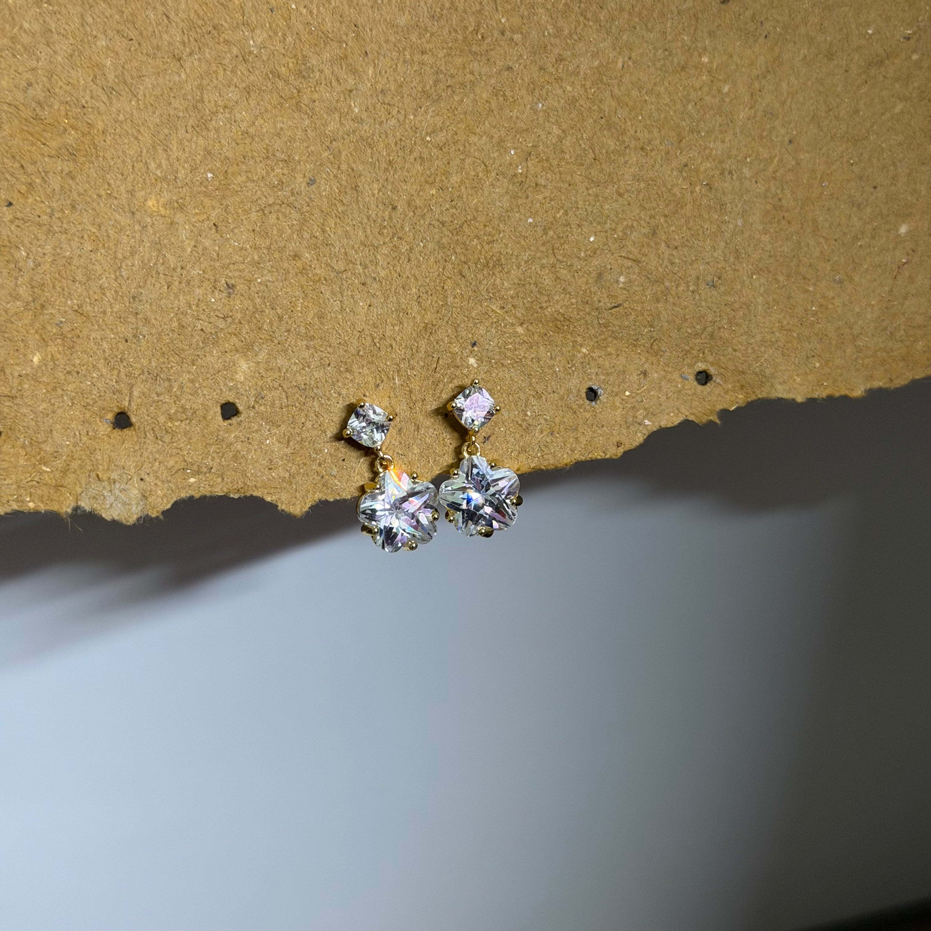 Luna CZ Flower Drop Earrings
