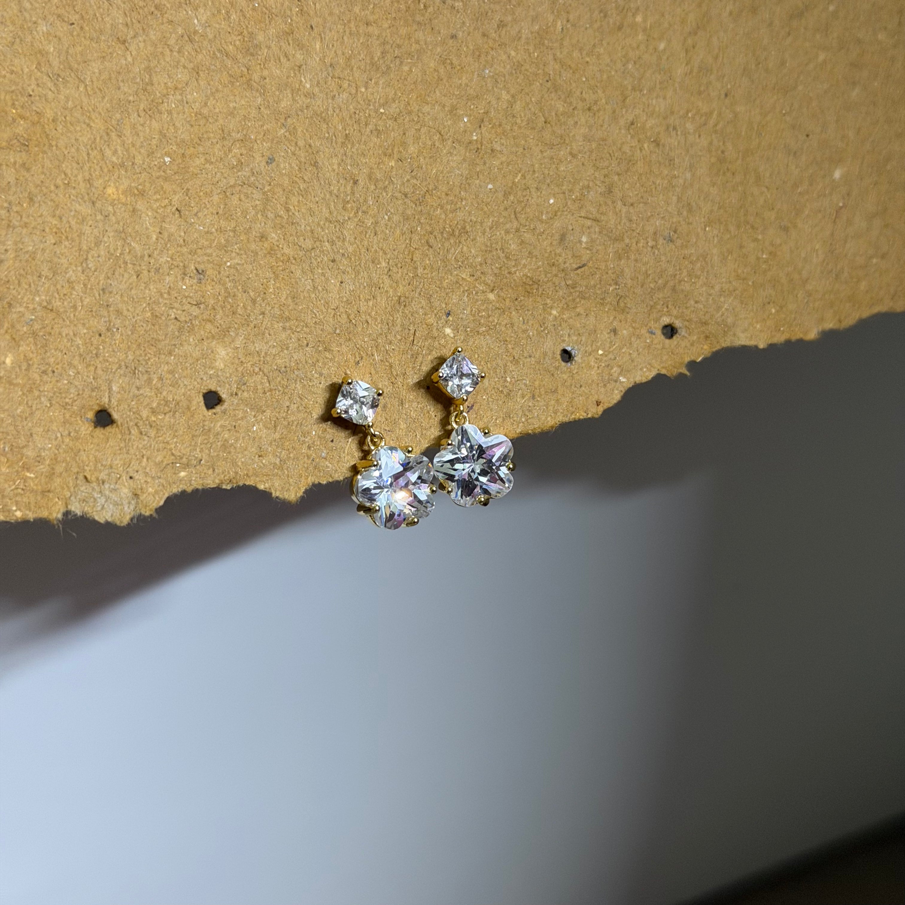 Luna CZ Flower Drop Earrings