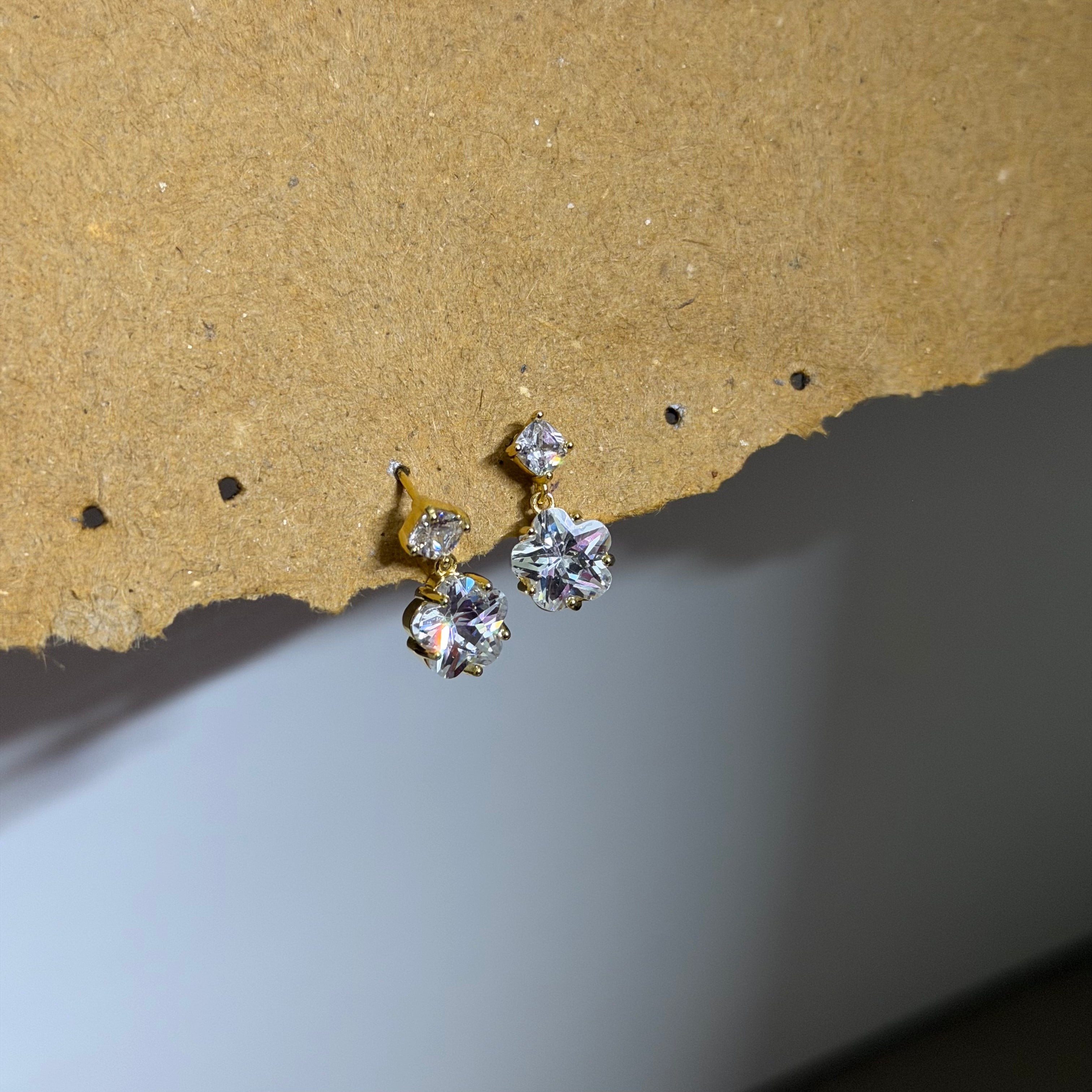 Luna CZ Flower Drop Earrings