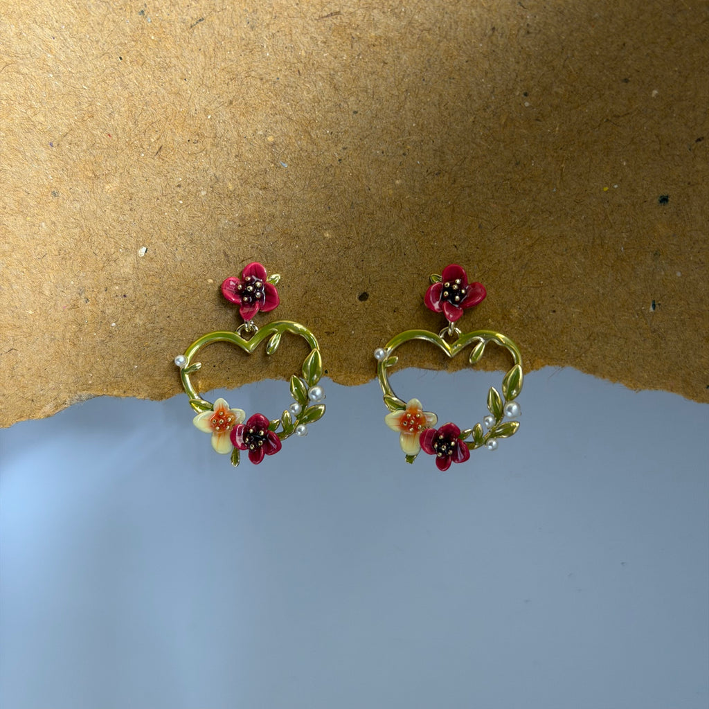 Gabriella Floral Heart Earrings